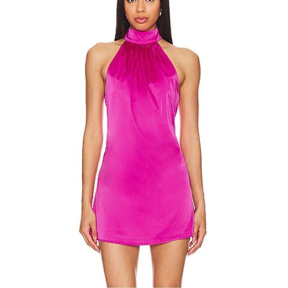 sage dress mini Halter tie mini dress